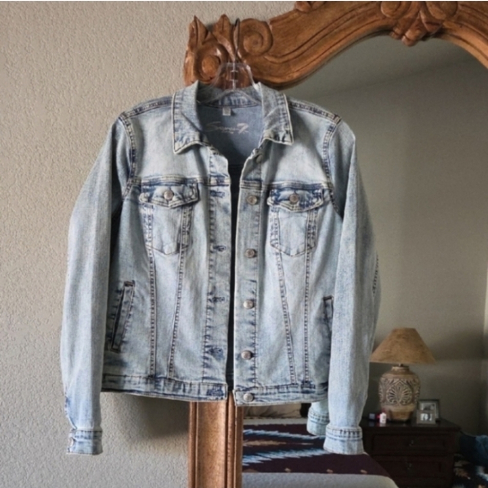 Seven7 Light Blue Denim Jacket NEW - Picture 3 of 6